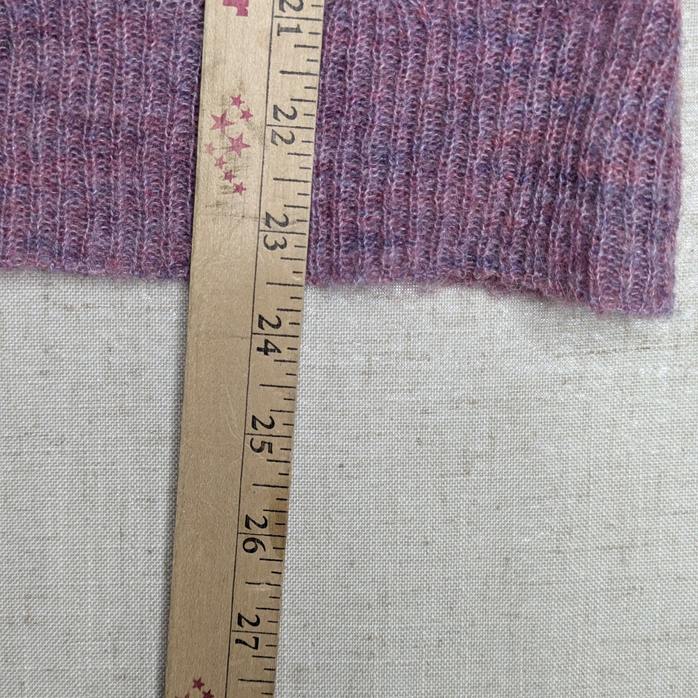 Bishop + Young Ruffle Lace Knit Sweater Purple Mock Neck M - Picture 8 of 9